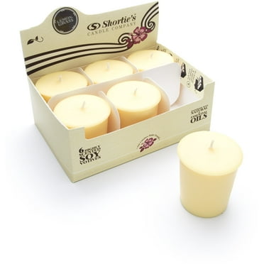 Lemongrass Soy Votive Candles - Scented with Natural Fragrance Oils - 6 Yellow Natural Votive Candle Refills - Fresh & Clean Collection