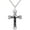 Black, variant on STAINLESS STEEL JEWELRY CROSS WITH CABLE INLAY AND BLACK IP PLATED JESUS RELIGIOUS CRUCIFIX PENDANT NECKLACE INSPIRATIONAL WITH CHAIN