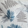 thumbnail image 7 of SLEEPBELLA Floral Quilt Set King Size 3Pcs, Teal & Khaki Leaves Printed on White, All Season Lightweight Coverlet Sets(King 106x96, Botanical Teal), 7 of 7
