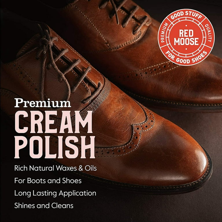 Red Moose Boots and Shoe Cream - Shoes Handbag Wallet Leather Polish, White  
