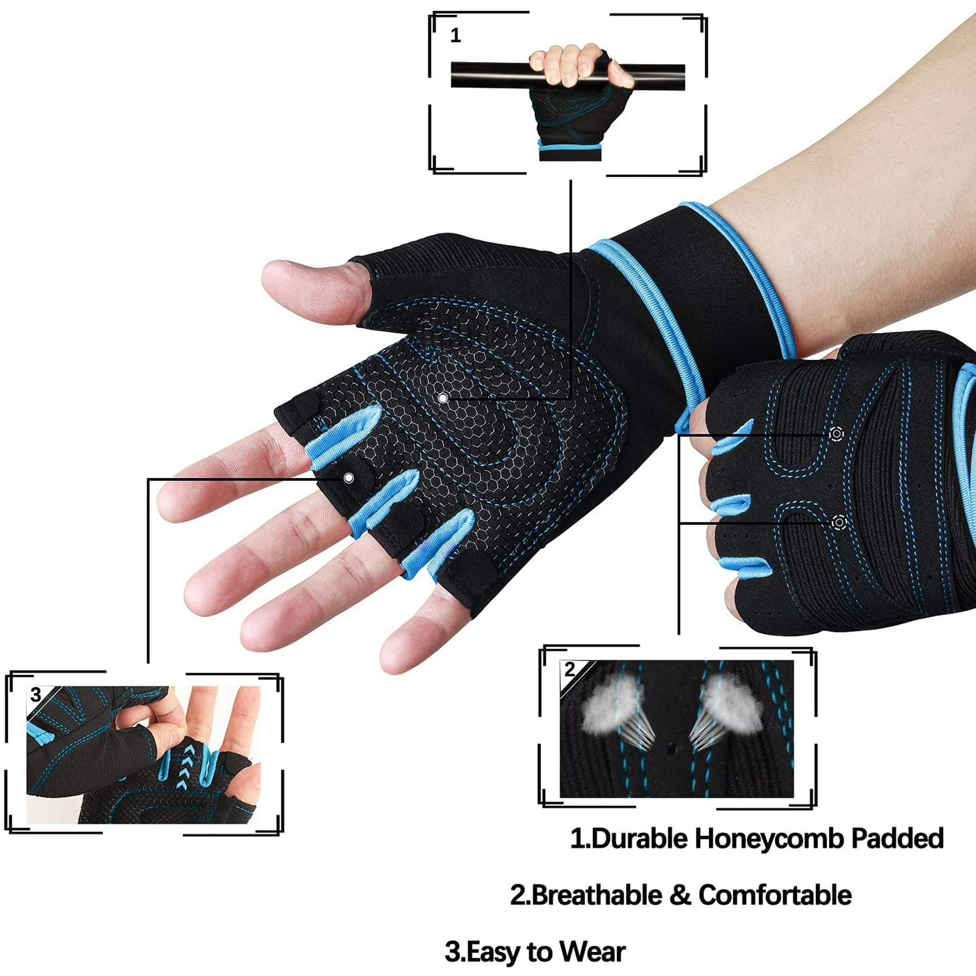 Attoe Ventilated Workout Gloves Men Women Gym Exercise Gloves Weight Lifting Gloves With High Elastic Wrist Strap Suit For Dumbbell Exercise cycling
