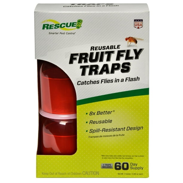 RESCUE! Reusable Indoor Fruit Fly Trap, 2 Pack