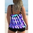 thumbnail image 3 of Langwyqu Sleeveless Tie Dye Printing Plus Size Women 2 Piece Swimsuit Tankinis, 3 of 4