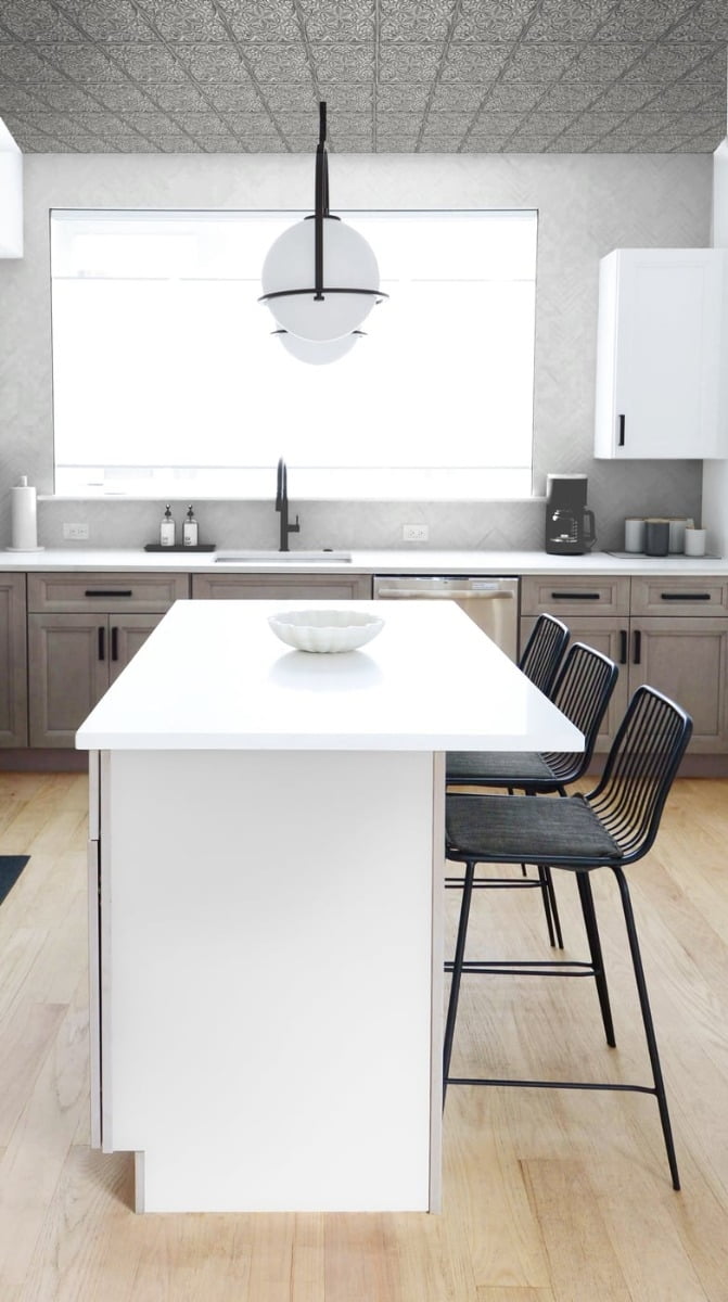 NextWall Faux Embossed Tile Peel and Stick Wallpaper
