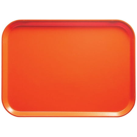 Cambro 16" x 22" Food Trays, Fiberglass, 12PK, Orange Pizazz, 1622-222