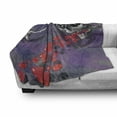 thumbnail image 3 of Skull Soft Flannel Fleece Throw Blanket, Skeleton in Love Throw Out Puke of Hearts Deadly Romantic Gesture Artwork, Cozy Plush for Indoor and Outdoor Use, 70" x 90", Grey Red and Purple, by Ambesonne, 3 of 6