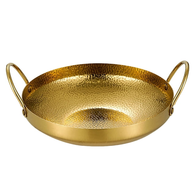 Miangastore Marmite de Cuisine Wok en Acier Inoxydable Marmite Métallique Portable avec Doubles Poignées