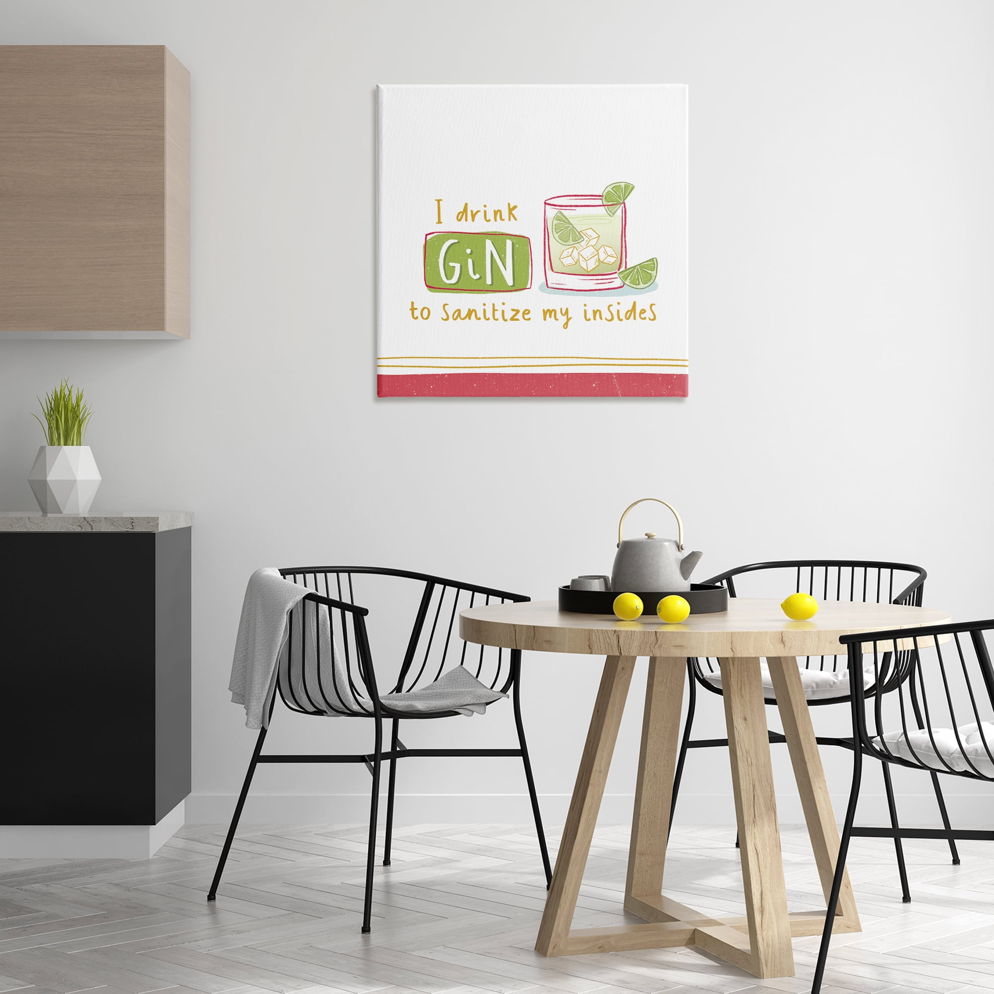 Stupell Industries Funny Gin Phrase Food & Beverage Painting Wrapped Canvas Art Print Wall Art, 30 x 30