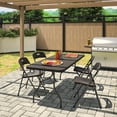 thumbnail image 3 of COSCO Solid Resin Plastic Folding Chair, Indoor/Outdoor, Double Braced, Black, 4-Pack, 3 of 14