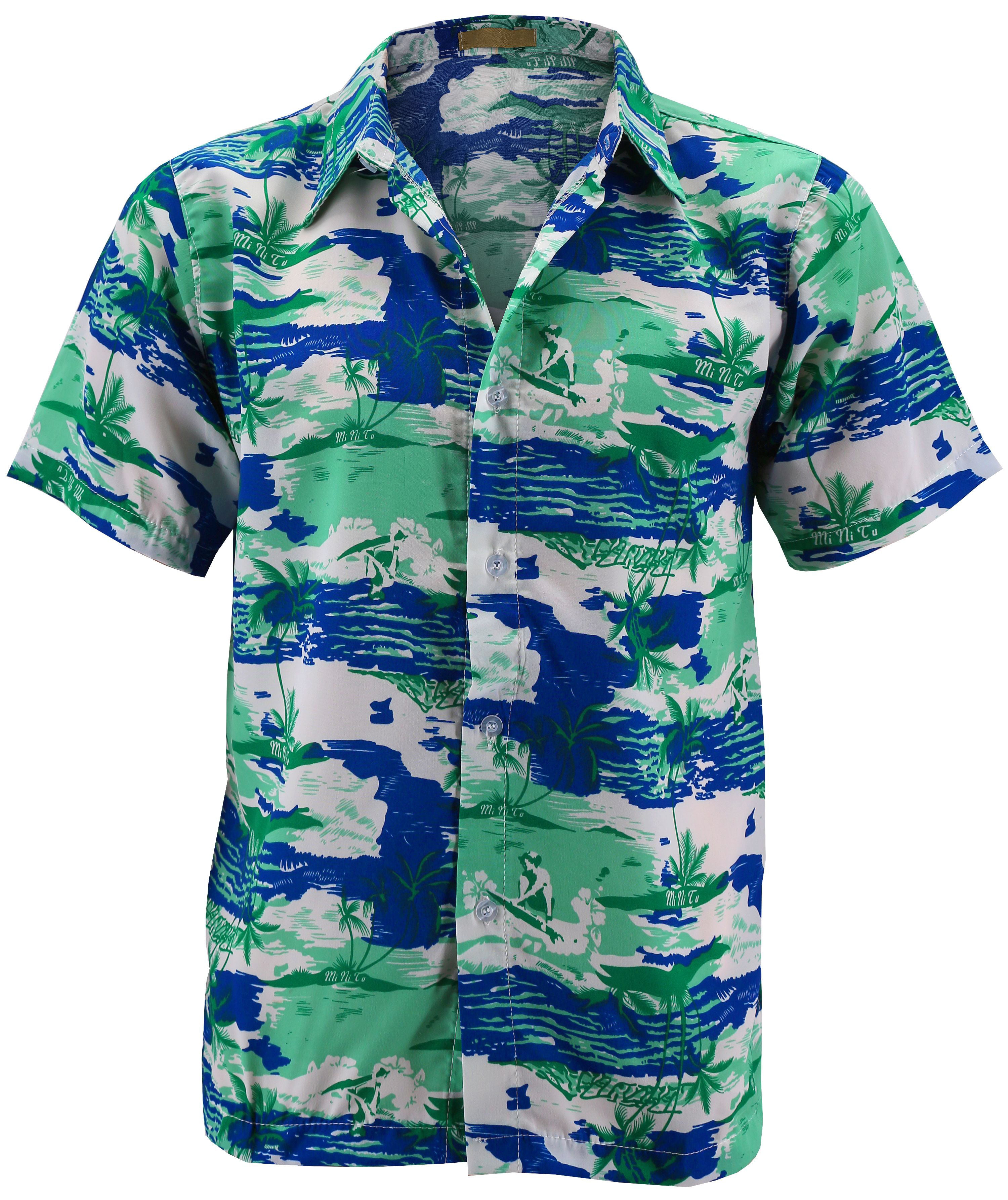 Men's Hawaiian Tropical Luau Aloha Beach Party Button Up Casual Dress ...