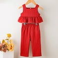 thumbnail image 4 of HZLPFO Girl' Clothing Sets Baby Girls Summer Clothes Casual Clothing Suit Sleeveless T-Shirt +Pants(Red,Size 6-12 Months), 4 of 6