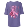 thumbnail image 4 of T-shirt Femme Cancer du Sein international Col Roulé Manches Longues Imprimé, 4 of 5
