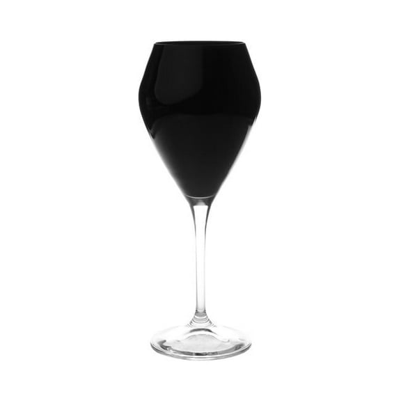 3 x 9 in. V-Shaped Black Water Glasses with Clear Stem, Set of 6
