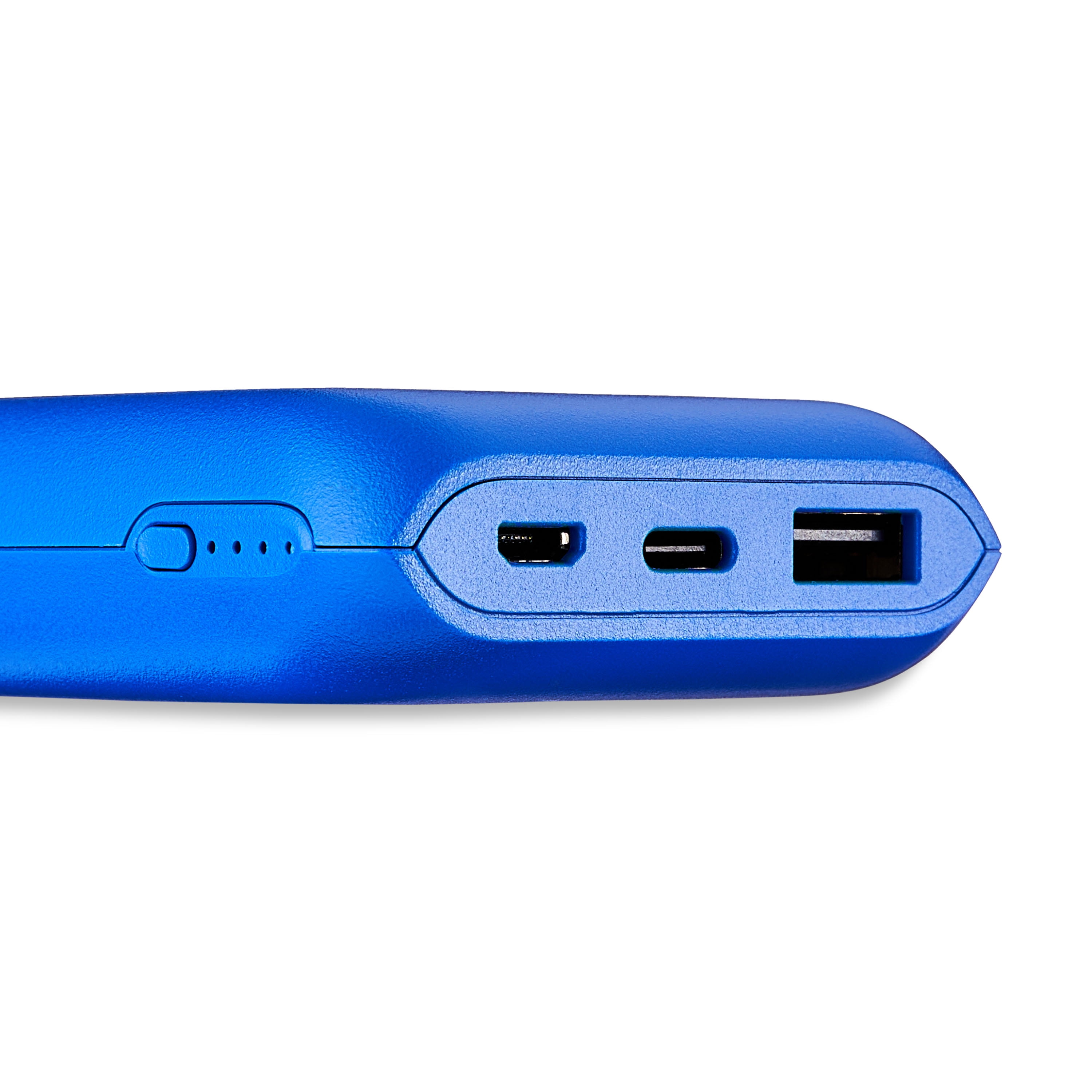 onn 8,000 mAh Portable Power Bank with USB-C, Micro-USB and USB Ports, Blue - Compatible with iPhone, Samsung Galaxy, Note, Pixel Devices, iPad, Airpods and more