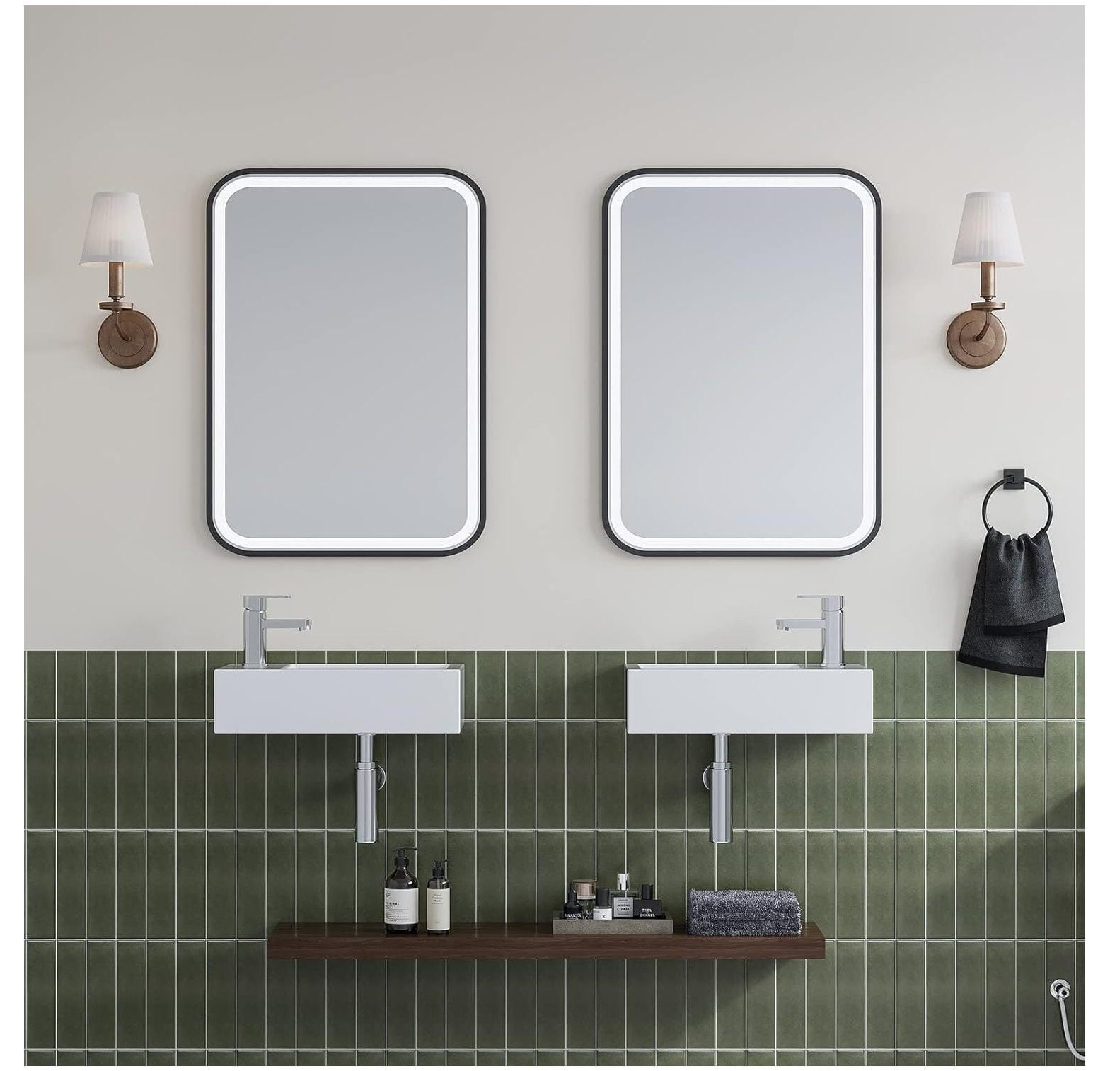 Small Bathroom Sink, CodYinFI 18" x10" Wall Mount Sink Rectangle White Porcelain Ceramic Vessel Sink for Tiny Bathrooms (Left Hand)