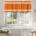 thumbnail image 4 of Farmhouse Orange Valances for Windows, 54 x 18in, White Stripe Rod Pocket Kitchen Valance Curtain Light Filtering Window Treatments for Living Room Bedroom, 1 Panel, 4 of 7