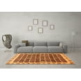 thumbnail image 3 of Ahgly Company Indoor Rectangle Abstract Orange Modern Area Rugs, 2' x 3', 3 of 4