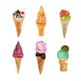 thumbnail image 2 of Atelier B Art Studio 15x15 White Modern Wood Framed Museum Art Print Titled - ICE CREAM CONES, 2 of 4