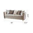 thumbnail image 6 of Chanelle Thick Velvet Fabric 3Pc Living Room Set Made With Wood in Beige, 6 of 17