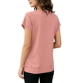 thumbnail image 6 of ibuvkizy Womens Hoodless Sweatshirts Cuffed Cap Sleeve Crew Neck Front Kangaroo Pocket Loose Fit Pullover Casual Athletic Workout Layering Tops Solid Colors for Yoga Running,L, 6 of 7