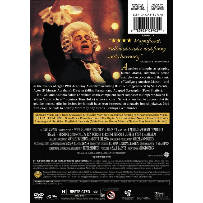 Warner Home Video - Amadeus Drama (Repackaged DVD) - Walmart.com