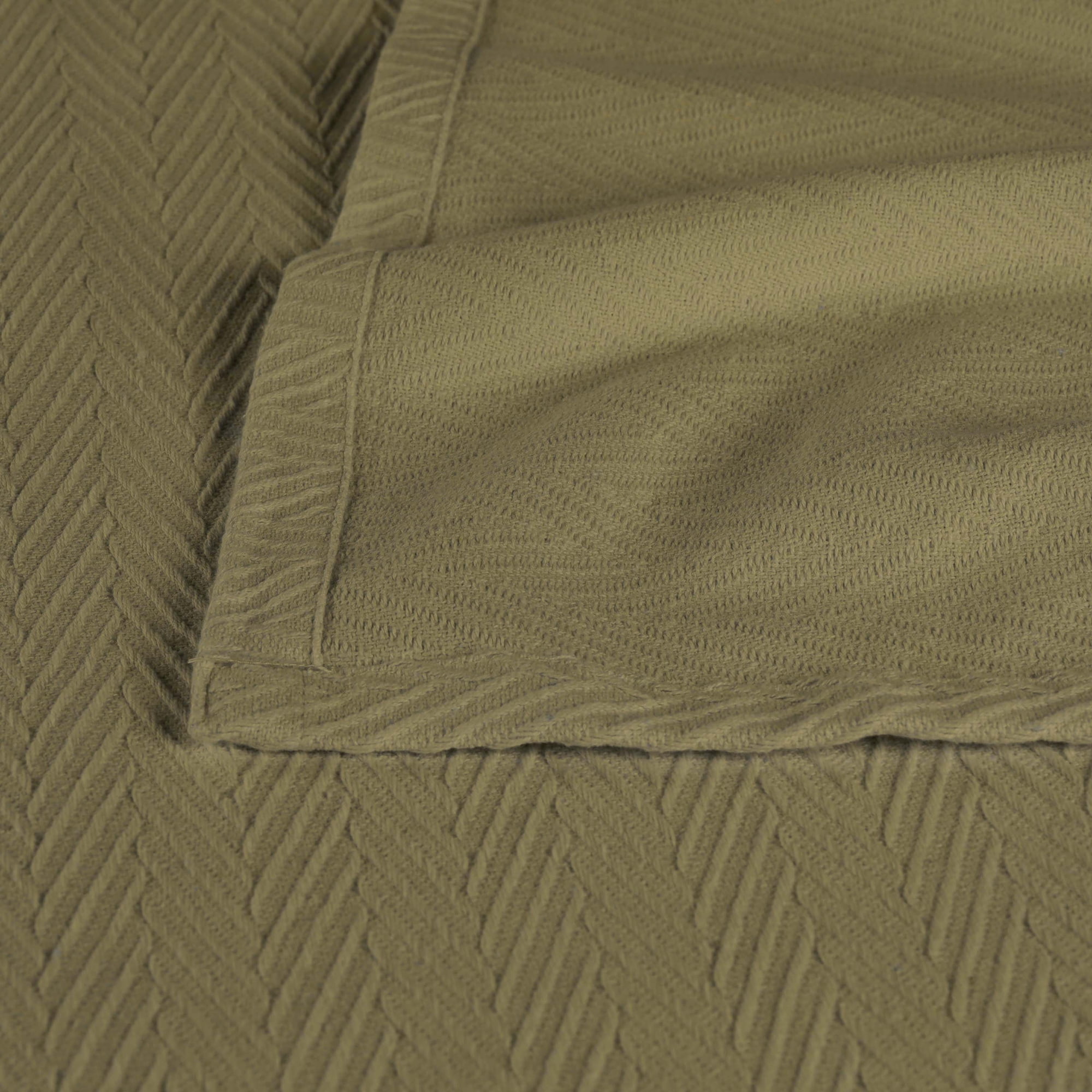 Superior Metro Chevron Zig-Zag All-Season Cotton Blanket, Twin, Sage