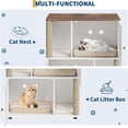 thumbnail image 4 of Royalbelle White Modern Double Layer Cat Litter Box Enclosure Furniture for 2 Cats, 4 of 9
