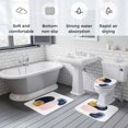 thumbnail image 6 of Nordic Boho Bathroom Rugs Set Pink Blue Gold Color Block Non Slip Absorbent Soft Bath Mats 3 Piece Set with Bathroom Rug, U-Shaped Floor Mat, Toilet Seat Cover Small Size, 6 of 9