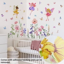 Flowers Wall Decals Vinyl Summer Flowers Wall Stickers Removable Floral Wall Murals Peel and Stick Colorful Flower Wall Decor for Girls Bedroom Living Room Nursery