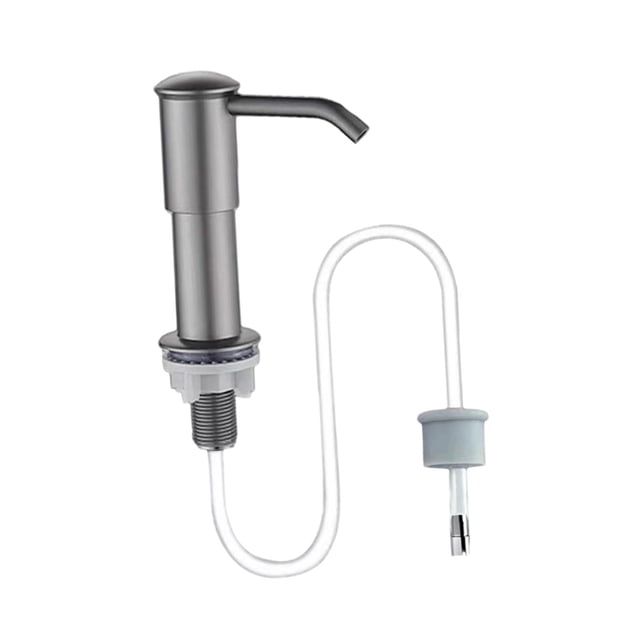 Dispensador de jabón para fregadero integrado, bomba dispensadora de jabón para manos y platos, kits de cabezales de bomba de jabón multifuncionales , gris Macarena Tubo de extensión de la bomba