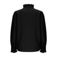 thumbnail image 5 of Erwazi Women's Button Down Ruffled Collar Shirt Casual Long Sleeved Trendy Tops, 5 of 6