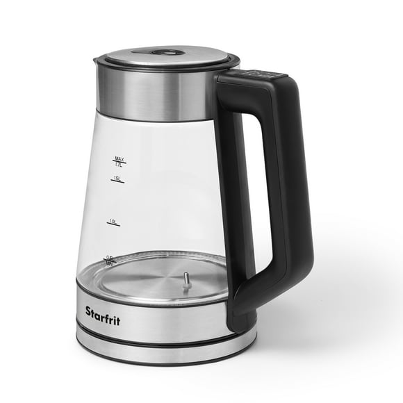 Starfrit Glass Kettle 1.7L Variable Temperature, 5 Preset Settings, Borosilicate Glass, Electric Kettle for Tea, Precise Brewing, Auto Shut-Off, Fast Boil, Easy Clean, BPA Free