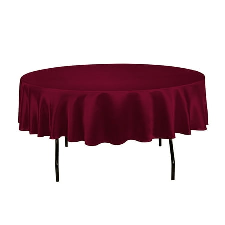 

90 in. round satin tablecloth burgundy