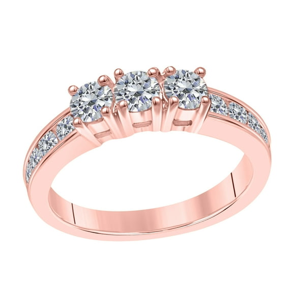 Mauli Jewels 1 Carat Lab Grown White Diamond Engagement Ring for Women in 10K Solid Gold, 4 Prong Setting