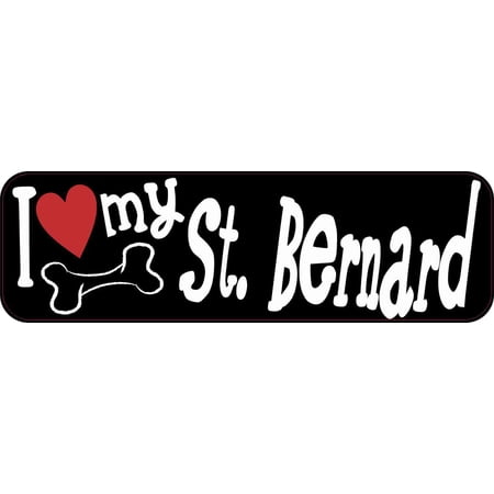 10in x 3in I Love My St. Bernard Magnet Car Door Magnetic Truck Magnets