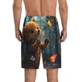 thumbnail image 2 of JUNZAN Cute Butterfly Bear Pattern Sleep Pajama Shorts for Men,Men's Pajama Bottoms,Sleepwear,Pj Shorts, 2 of 7