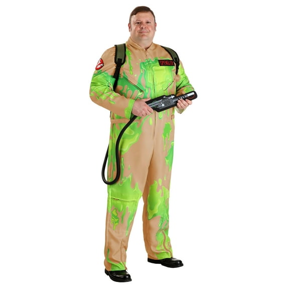 Plus Size Slime-Covered Ghostbusters Costume for Adults