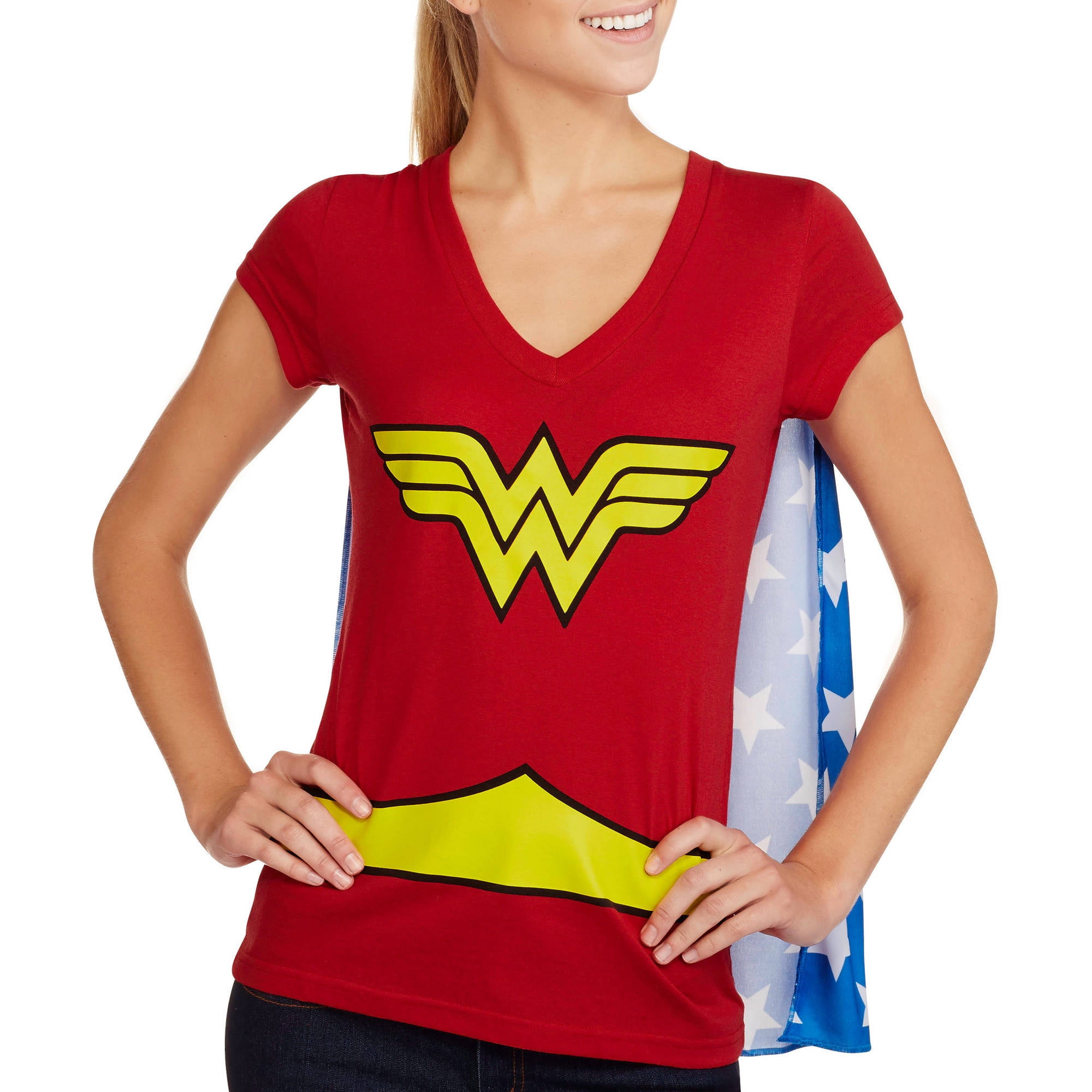 wonder woman shirt with cape walmart