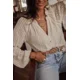 thumbnail image 4 of Blusa de encaje calada estilo bohemio para playa de TEELYNN para mujer, blusa vintage de manga larga, blusas elegantes informales de verano para mujer, 4 of 5