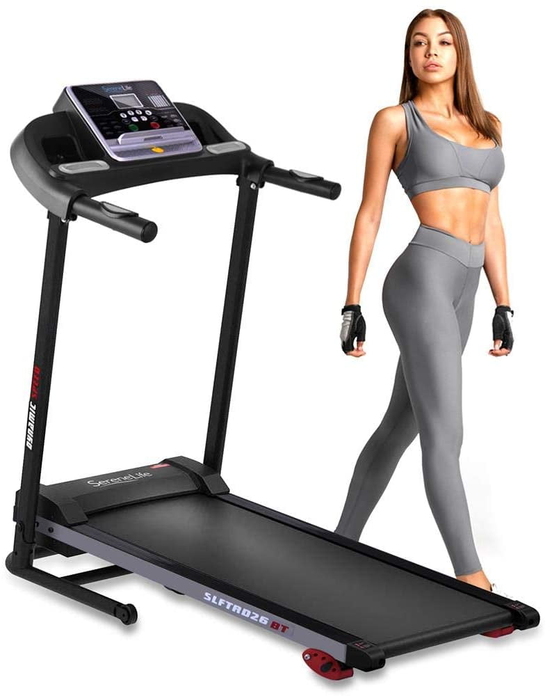 Smart Walking Running Machine with Bluetooth Audio Speakers Bifanuo 2 in 1 Folding Treadmill Installation-Free，Under Desk Treadmill for Home/Office Gym Cardio Fitness