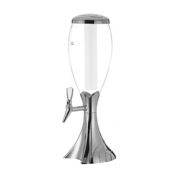 Glowing Drink Dispenser with Tap Beer Tower Versatile Drinks Dispenser for Bar silver