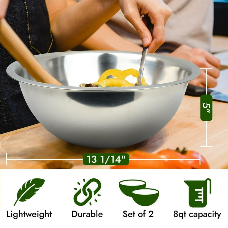 Great Credentials 8 Quart Stainless Steel Mixing Bowl Set Great Credentials 8 Quart Stainless Steel Mixing Bowl Set
