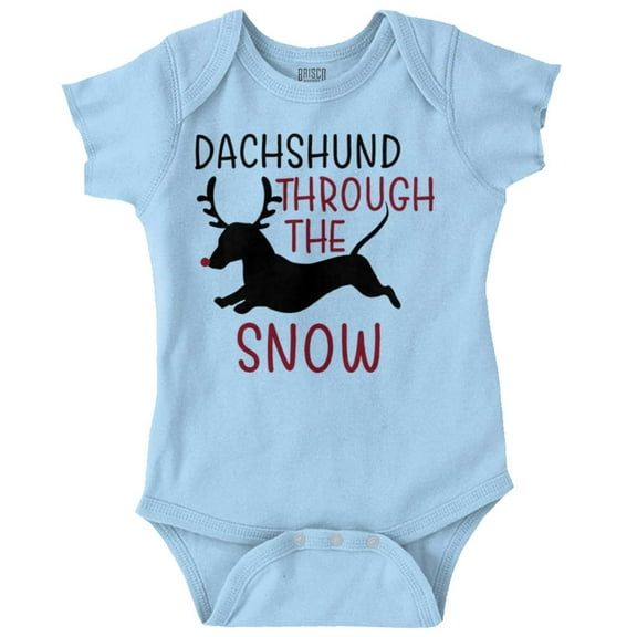 Funny Christmas Carol Dachshund Pun Romper Boys or Girls Infant Baby Brisco Brands 12M