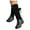B, variant on Mid Calf Boots for Womens Low Heel Suede Leather Slip On Casual Flat Booties with Back Lace