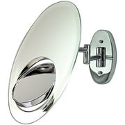 Angle View: OVW5 Zadro Oval Tri-Optics Dual-Arm Wall Mount Mirror with 1x, 5x & 7x Magnification