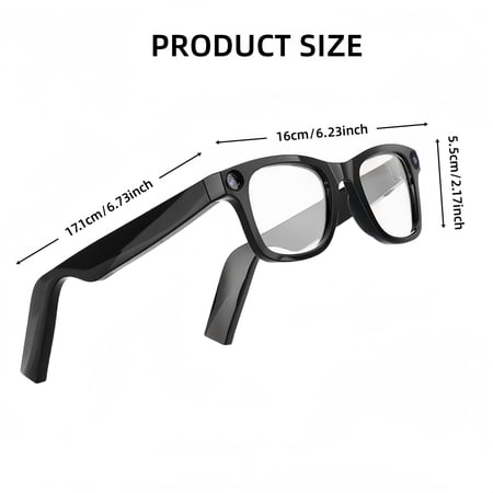 AI Smart Glasses Touch Control ChatGPT 800W Anti-Shake 4K Recording Real-Time Translation Dual Mic Anti-Blue Light Wireless Calls