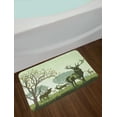 thumbnail image 2 of Antlers Bath Mat, Deer and Wildlife in Park World Natural Heritage Forest Areas Reindeer Nature Scene, Non-Slip Plush Mat Bathroom Kitchen Laundry Room Decor, 29.5 X 17.5 Inches, Green, Ambesonne, 2 of 2