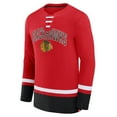 thumbnail image 2 of Men's Fanatics Red Chicago Blackhawks Back Pass Lace-Up Long Sleeve T-Shirt, 2 of 3