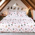thumbnail image 1 of HITIME 100% Polyester Printed Christmas Duvet Cover Set - Queen Size 3 Piece Lightweight & Breathable Bedding Set, Soft Microfiber Comforter Cover with Zipper Closure, Christmas Deer, 1 of 8