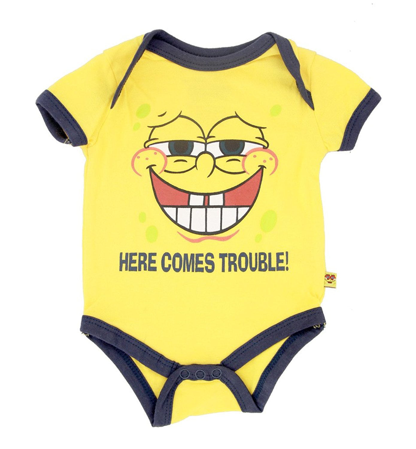Baby Girls Nickelodeon SpongeBob Yellow and Pink Bodysuit Creeper Size 12M NWT